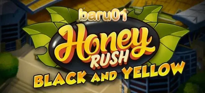 Tampilan visual slot Honey Rush Black and Yellow dengan tema sarang lebah modern